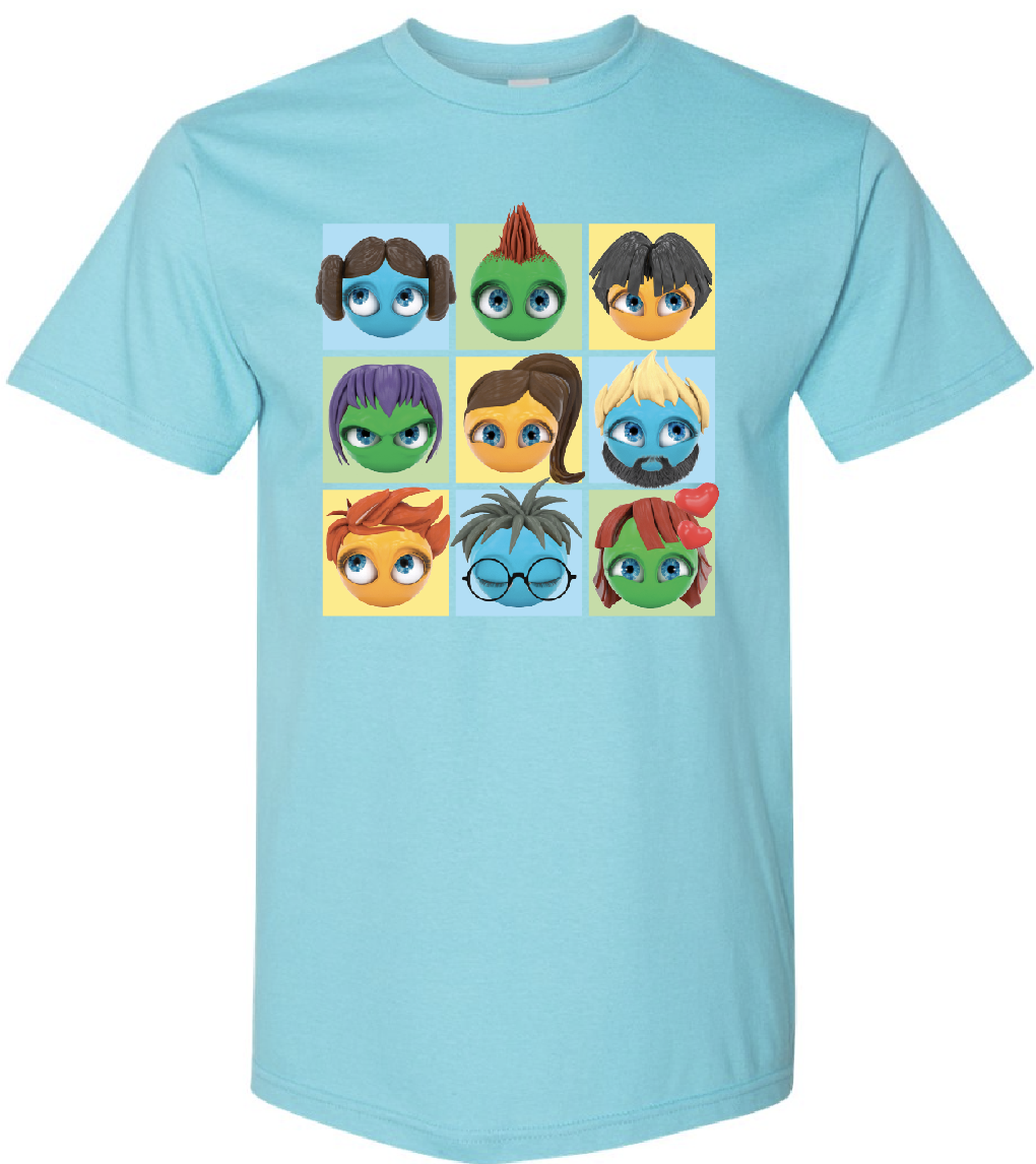 Avatar Faces T-Shirt Light Blue